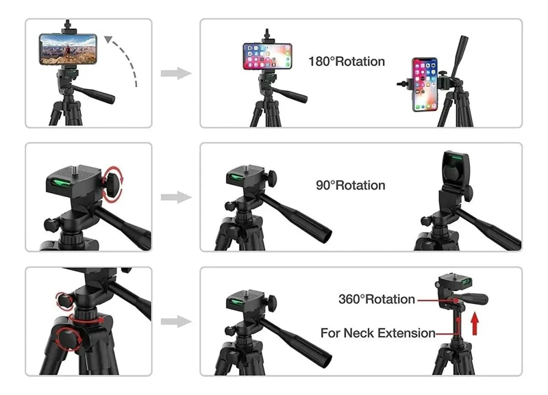 TRIPODE AJUSTABLE PARA CELULAR Y CAMARA CON CONTROL REMOTO - 4