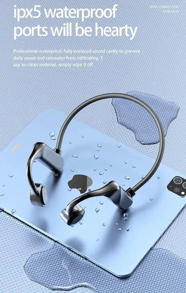 AUDIFONOS DEPORTIVOS CONDUCCION OSEA IMPERMEABLES BLUETOOTH 5.3 - 7