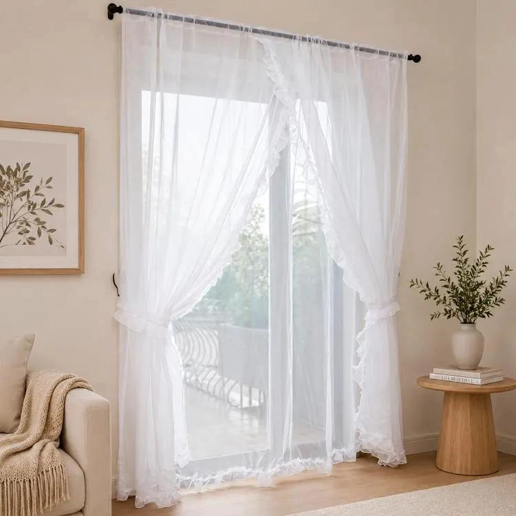 SET DE CORTINAS DE VELO LISO 5 PIEZAS PARA DECORACION - 1