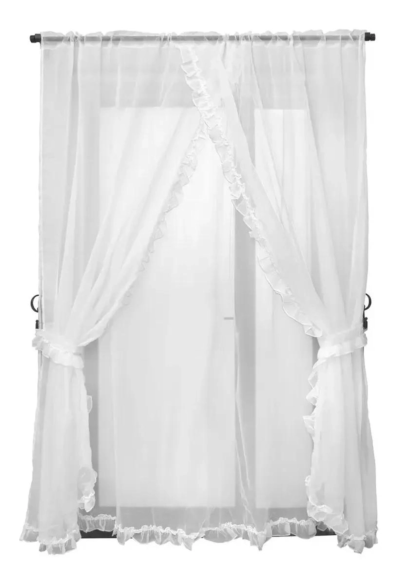 SET DE CORTINAS DE VELO LISO 5 PIEZAS PARA DECORACION - 3
