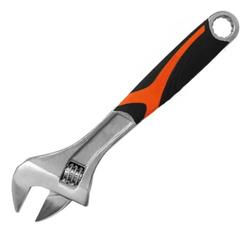 LLAVE FRANCESA DE ACERO CARBONO 300 MM CON MANGO ERGONOMICO - 1