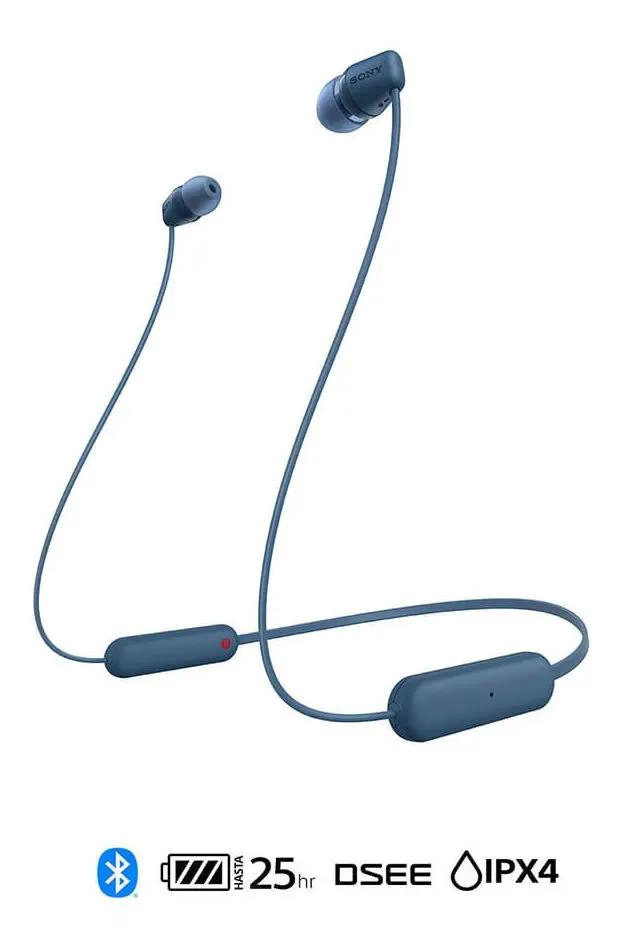 AUDIFONOS INALAMBRICOS NECKBAND COLOR AZUL PARA MUSICA - 1