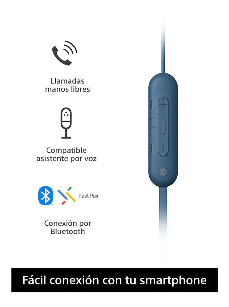 AUDIFONOS INALAMBRICOS NECKBAND COLOR AZUL PARA MUSICA - 4