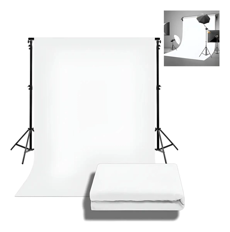 FONDO DE PANTALLA VERDE Y BLANCO PROFESIONAL 3X3M PARA FOTOGRAFIA - 1
