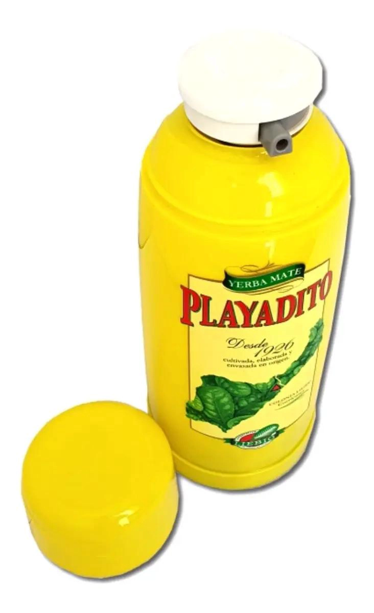 TERMO DE VIDRIO AMARILLO 1 LITRO PARA MATE - 2