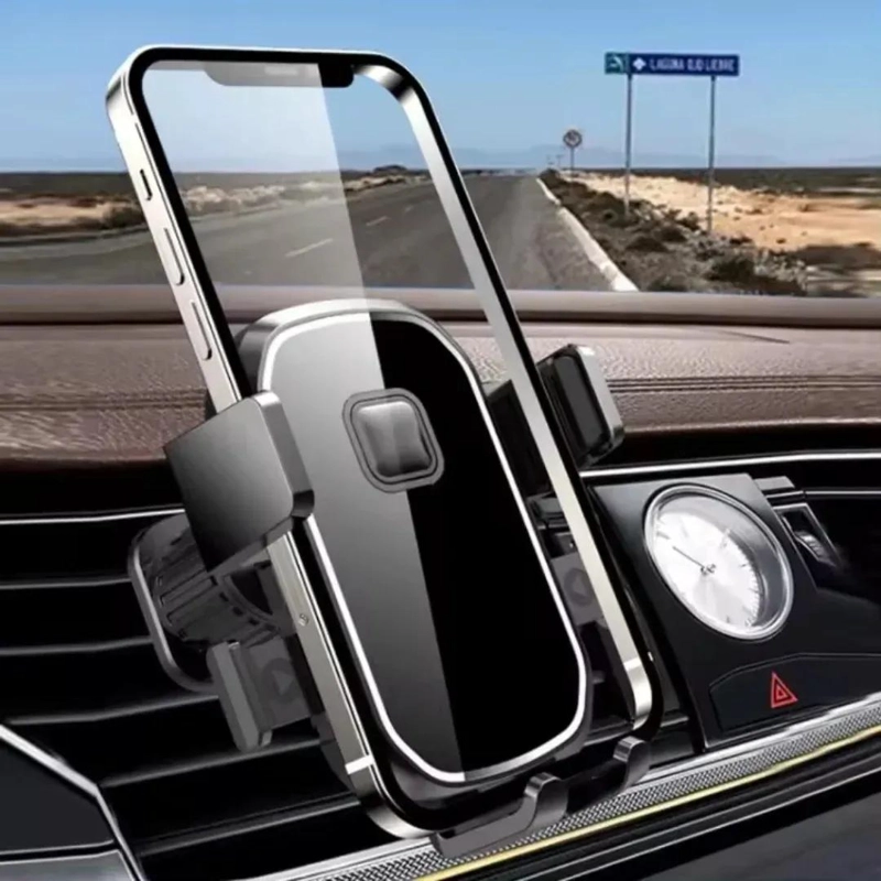 SOPORTE AJUSTABLE PARA CELULAR EN REJILLA DE AUTO NEGRO - 4