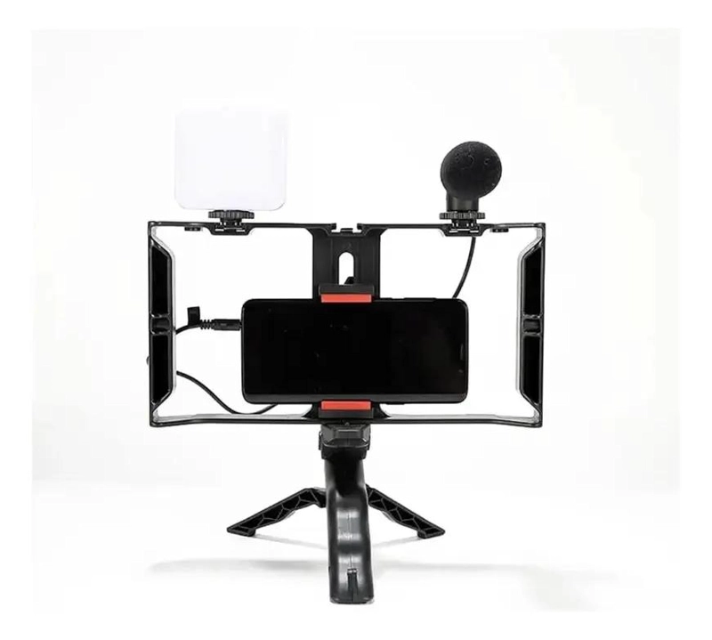 KIT DE GRABACION 5 EN 1 PARA VLOG CON LUZ Y MICROFONO - 1