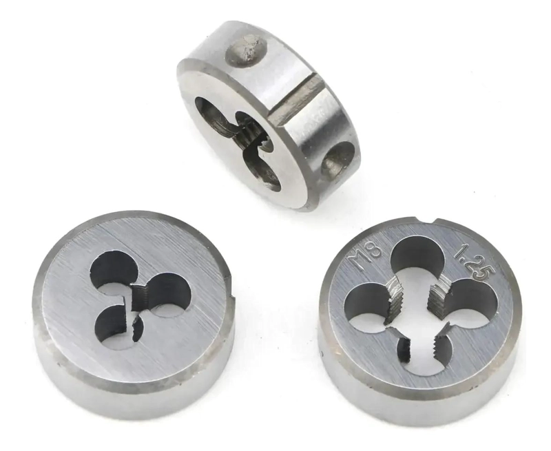 JUEGO DE MACHOS Y TERRAJAS ME TRICOS 10 PIEZAS PARA TALLER - 6