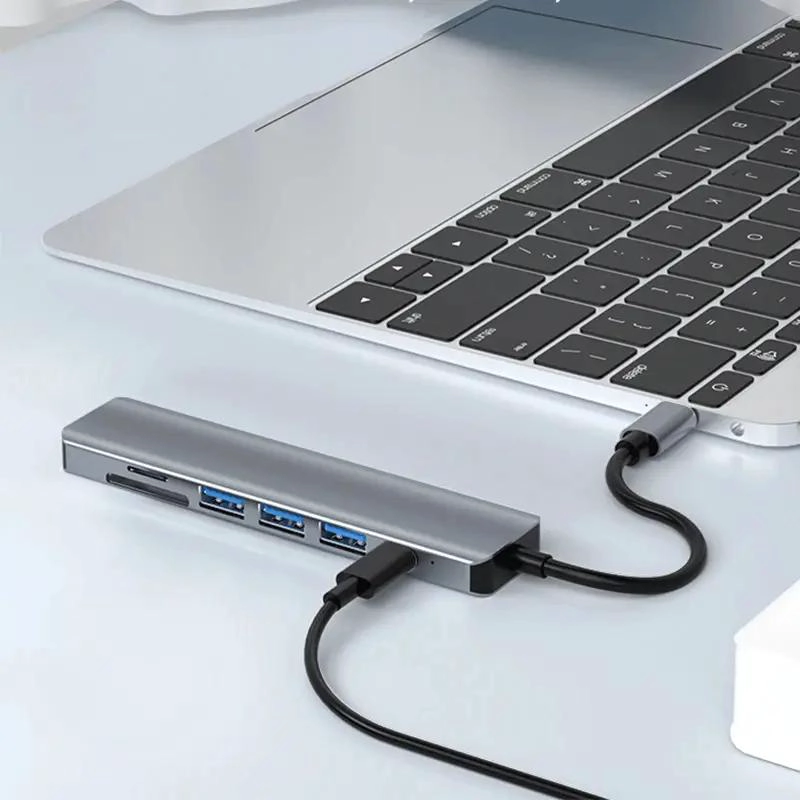 HUB 7 EN 1 TIPO C CON HDMI, USB Y LECTOR DE TARJETAS - 7