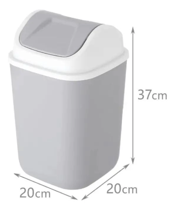 BASURERO FUNCIONAL CON TAPA PARA HOGAR 37X20CM - 5
