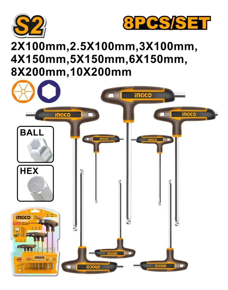SET 8 PIEZAS LLAVES ALLEN CON MANGO ANTIDESLIZANTE - 3