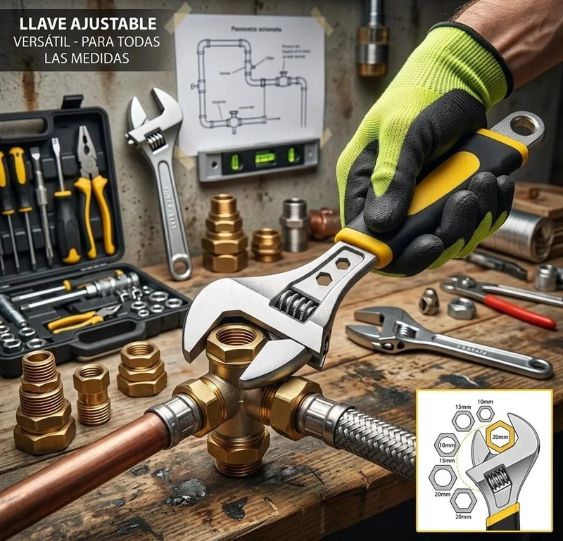 LLAVE AJUSTABLE ERGONOMICA DE 8 PULGADAS CON MANGO ANTIDESLIZANTE - 3