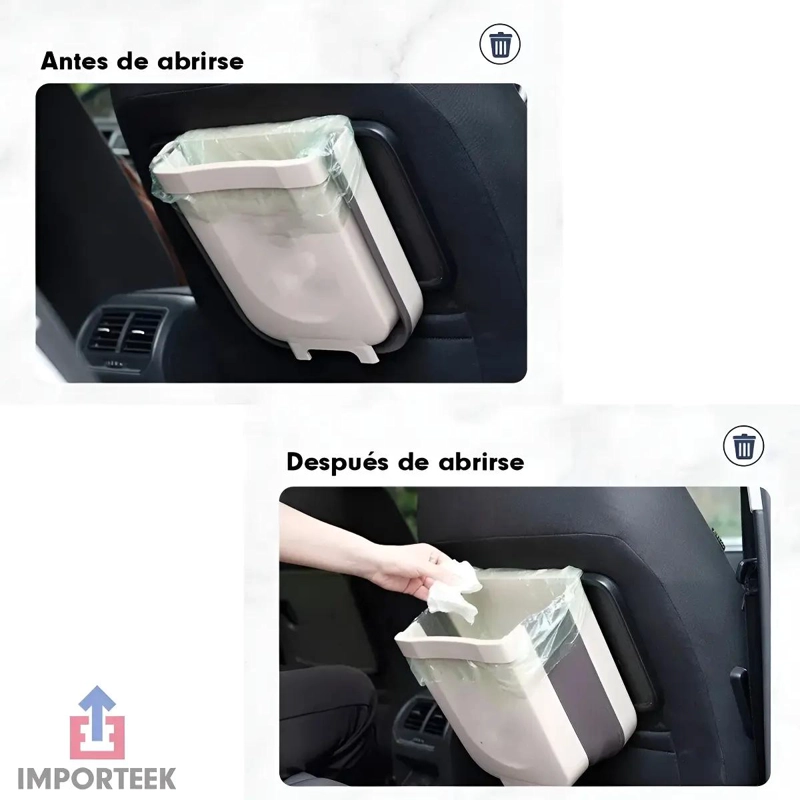 BASURERO PLEGABLE ERGONOMICO PARA HOGAR Y VEHICULO - 6