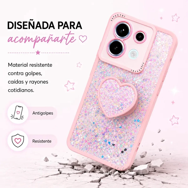 CARCASA BRILLANTE CON POP SOCKET PARA XIAOMI REDMI NOTE 13 PRO 5G - 4