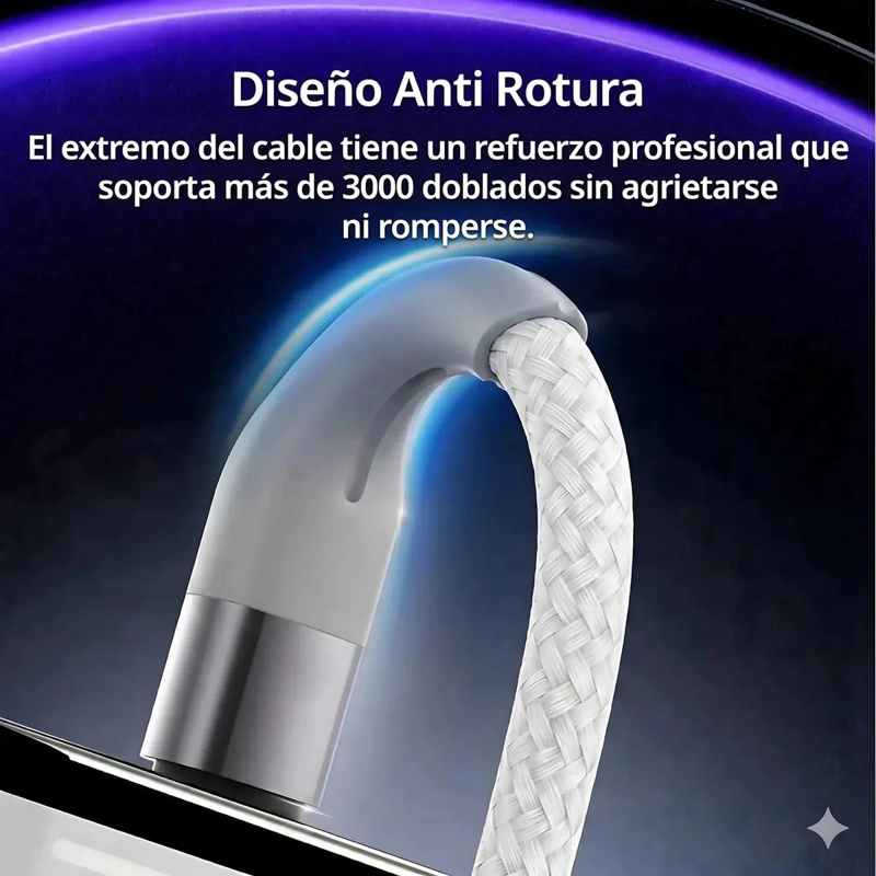 CABLE DE CARGA RAPIDA TIPO C A LIGHTNING 1 METRO BLANCO - 2