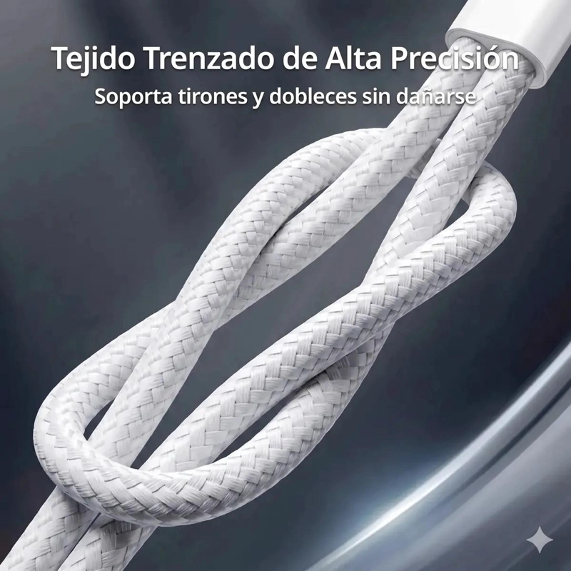 CABLE DE CARGA RAPIDA TIPO C A LIGHTNING 1 METRO BLANCO - 6