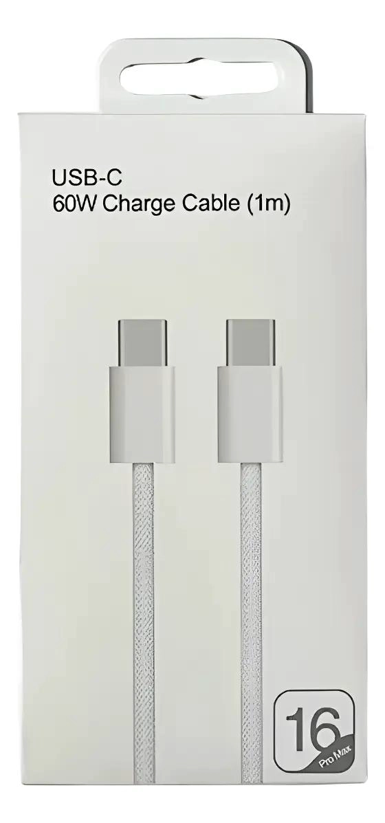 CABLE USB-C A USB-C 60W CARGA RAPIDA TRENZADO