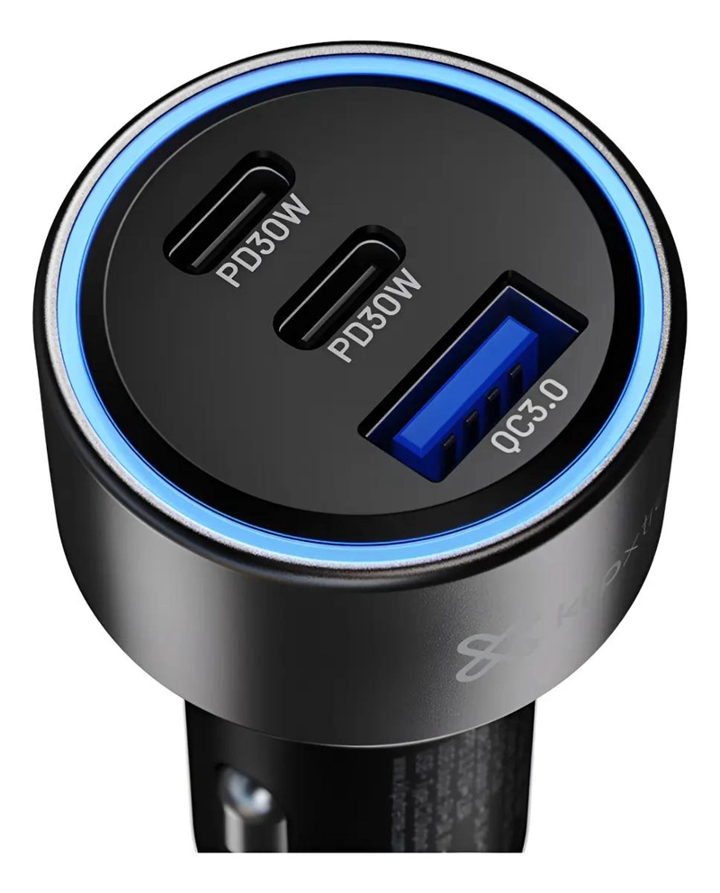 CARGADOR DE AUTO 60W CON 2 PUERTOS USB-C Y USB-A - 1