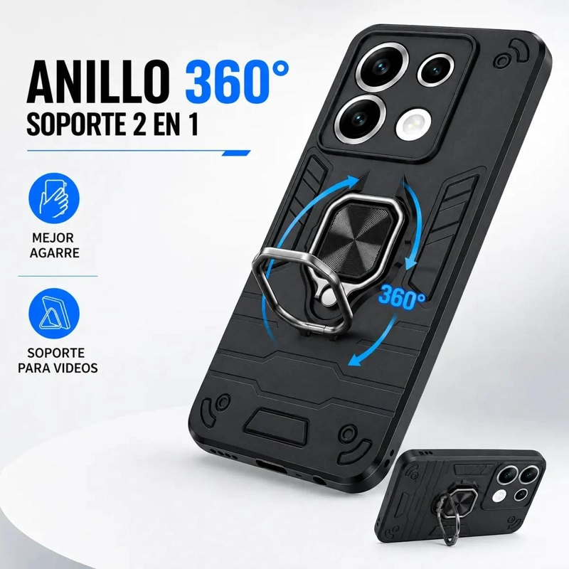 CARCASA ANTIGOLPES PARA XIAOMI REDMI NOTE 13 PRO 5G CON SOPORTE - 3