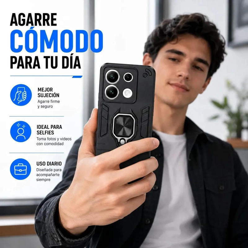 CARCASA ANTIGOLPES PARA XIAOMI REDMI NOTE 13 PRO 5G CON SOPORTE - 4