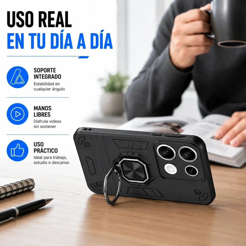 CARCASA ANTIGOLPES PARA XIAOMI REDMI NOTE 13 PRO 5G CON SOPORTE - 5