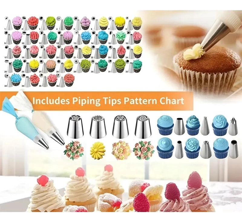KIT COMPLETO PARA DECORACION DE REPOSTERIA CON 236 PIEZAS PARA CUPCAKES Y PASTAS - 8