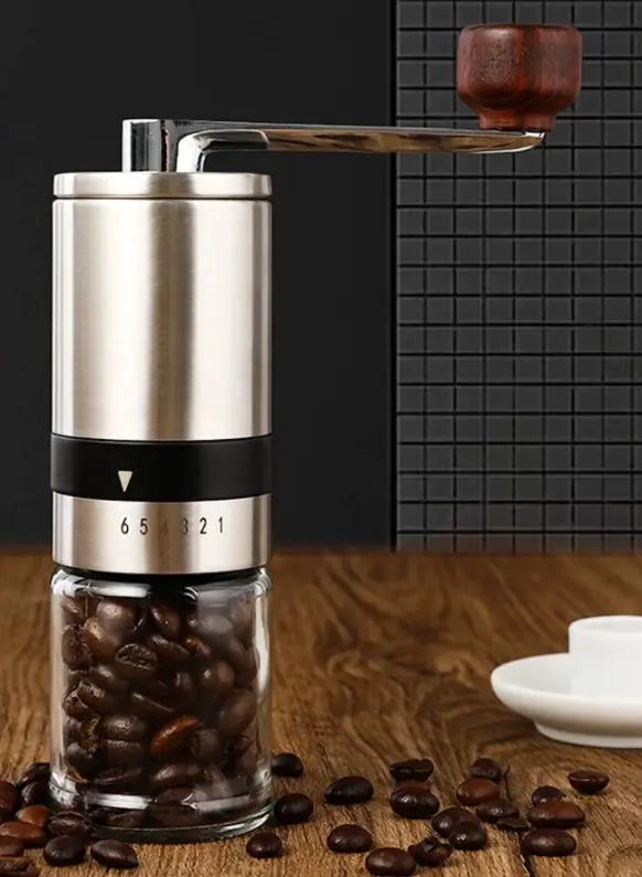 MOLINILLO MANUAL PORTATIL PARA GRANOS DE CAFE  CON AJUSTE DE MOLIENDA - 4