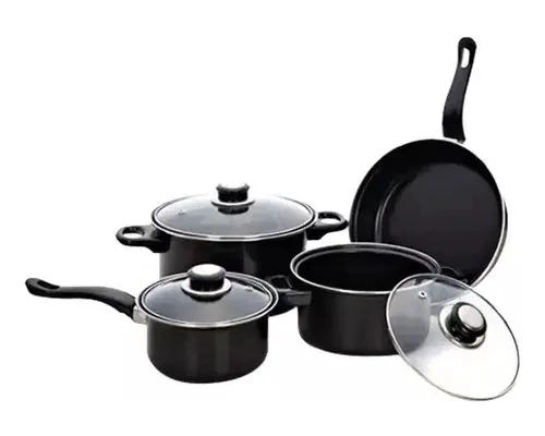 JUEGO DE COCINA 13 PIEZAS CON OLLAS, SARTE N Y UTENSILIOS EN NEGRO - 4