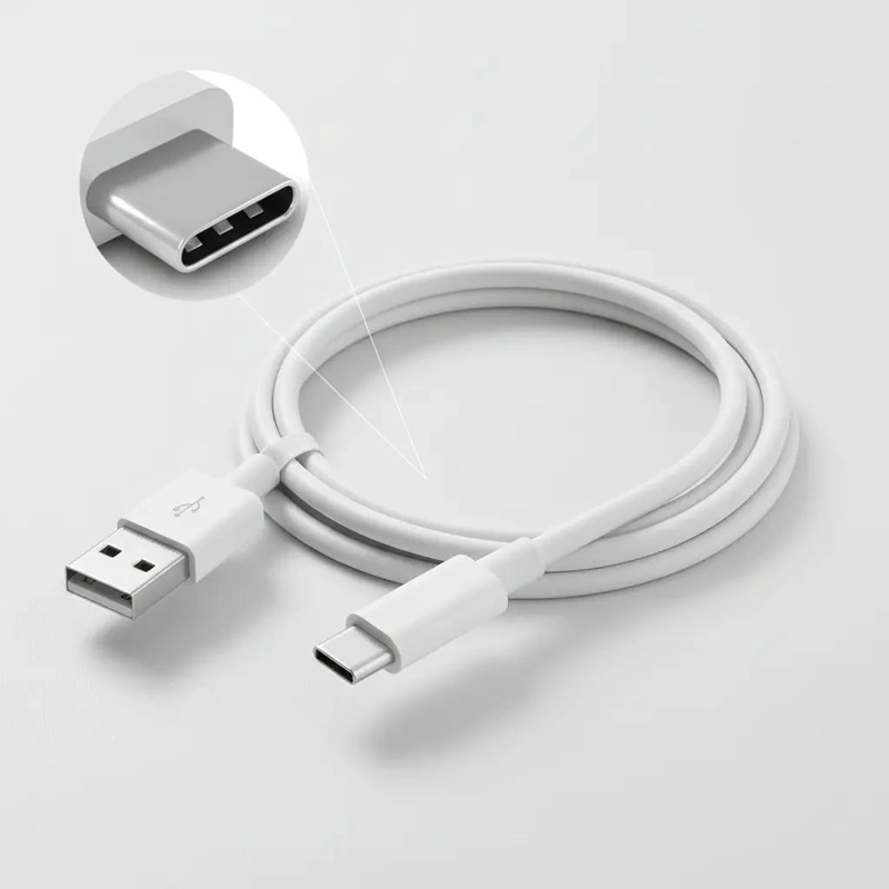CABLE USB TIPO C 2 METROS PARA CARGA Y DATOS COLOR BLANCO - 3