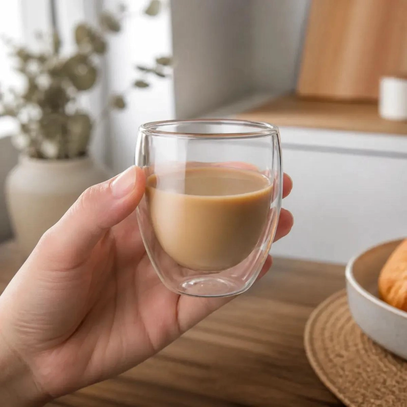 SET DE 6 TAZAS DE DOBLE VIDRIO PARA CAFE  ESPRESSO 80ML - 2