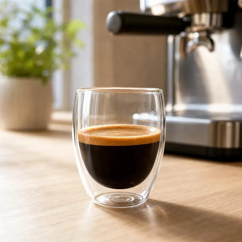 SET DE 6 TAZAS DE DOBLE VIDRIO PARA CAFE  ESPRESSO 80ML - 4
