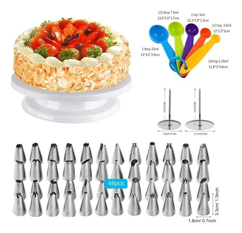 SET DE REPOSTERIA DECORATIVA DE 66 PIEZAS PARA DECORAR POSTRES - 6
