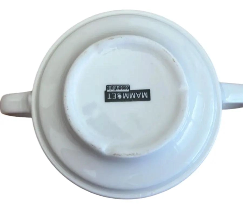SET DE 4 TAZAS DE CONSOME  CERAMICA BLANCA DE 10 CM - 2