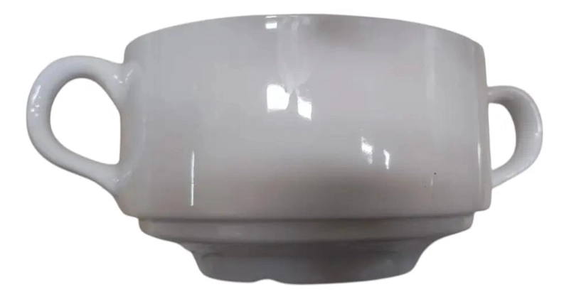 SET DE 4 TAZAS DE CONSOME  CERAMICA BLANCA DE 10 CM - 3