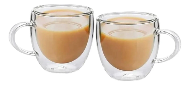 SET DE 2 TAZAS ESPRESSO DE VIDRIO DOBLE PARED 80 ML - 2