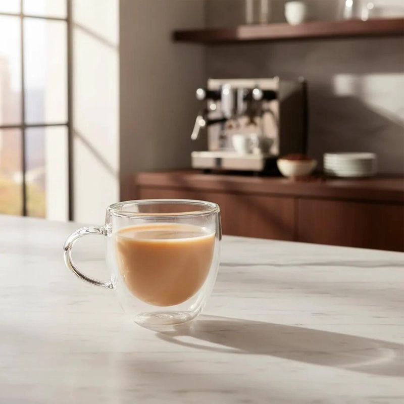 SET DE 2 TAZAS ESPRESSO DE VIDRIO DOBLE PARED 80 ML - 4