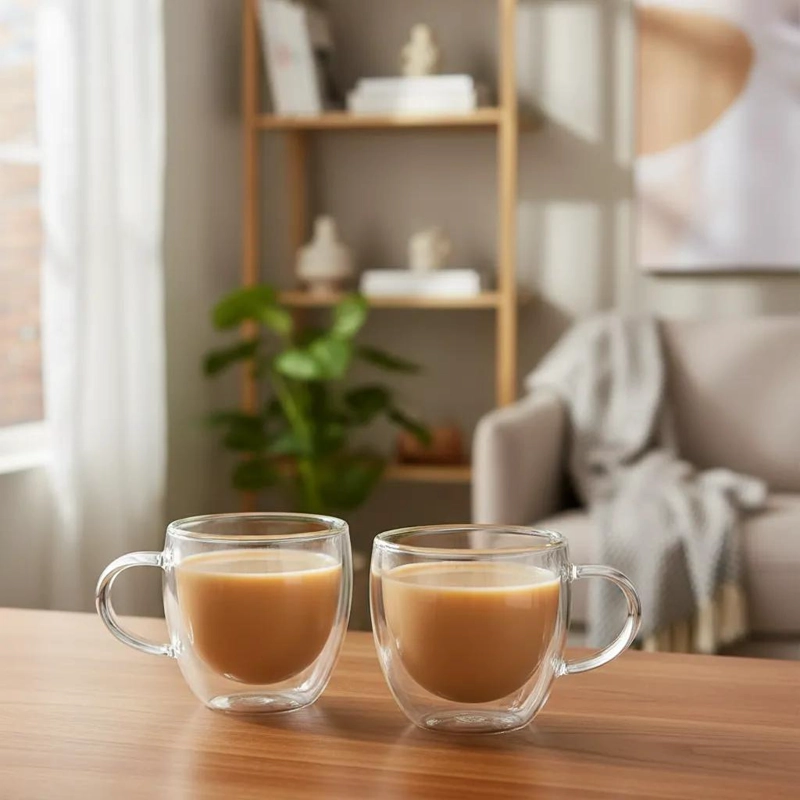 SET DE 2 TAZAS ESPRESSO DE VIDRIO DOBLE PARED 80 ML - 5