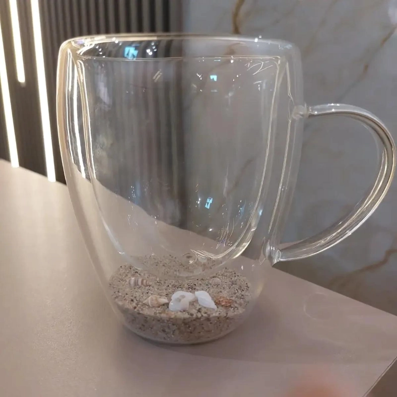 VASO DOBLE FONDO CON DISEÑO DE ARENA Y CONCHITAS - 4