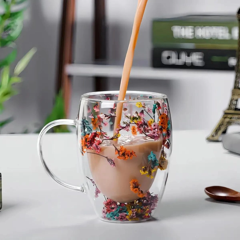 SET DE 2 TAZAS MUG DOBLE PARED CON FLORES ETERNAS 350ML - 3
