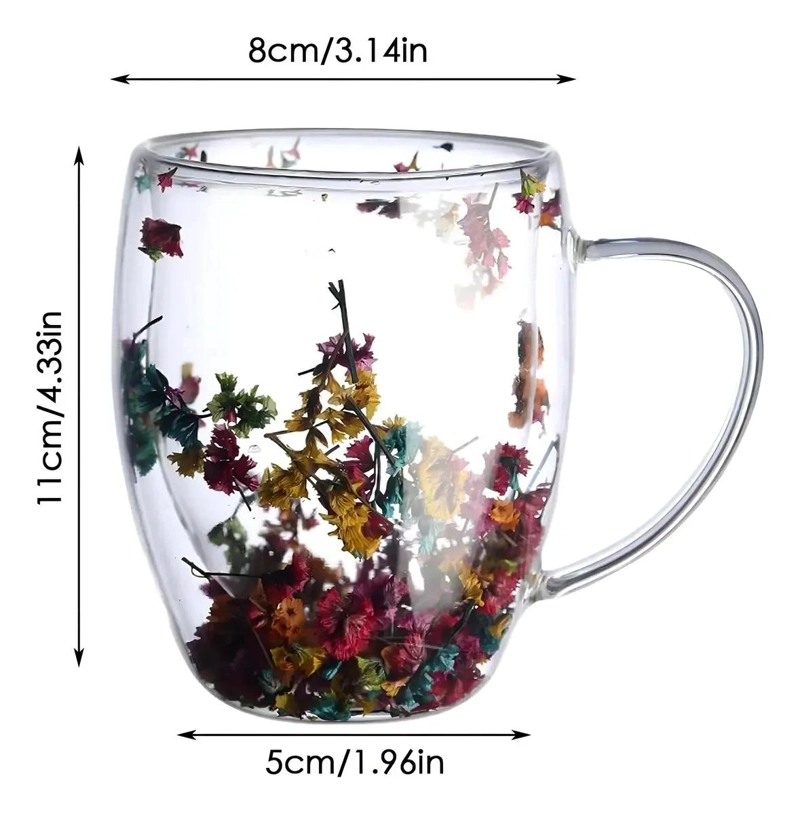 SET DE 2 TAZAS MUG DOBLE PARED CON FLORES ETERNAS 350ML - 4