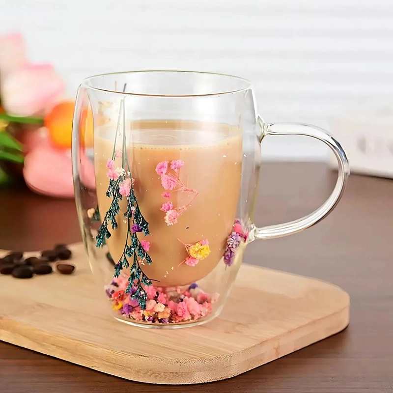SET DE 2 TAZAS MUG DOBLE PARED CON FLORES ETERNAS 350ML - 5