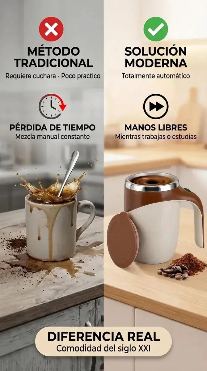 TAZA BATIDORA MAGNE TICA RECARGABLE USB PARA BEBIDAS CALIENTES Y FRIAS - 5