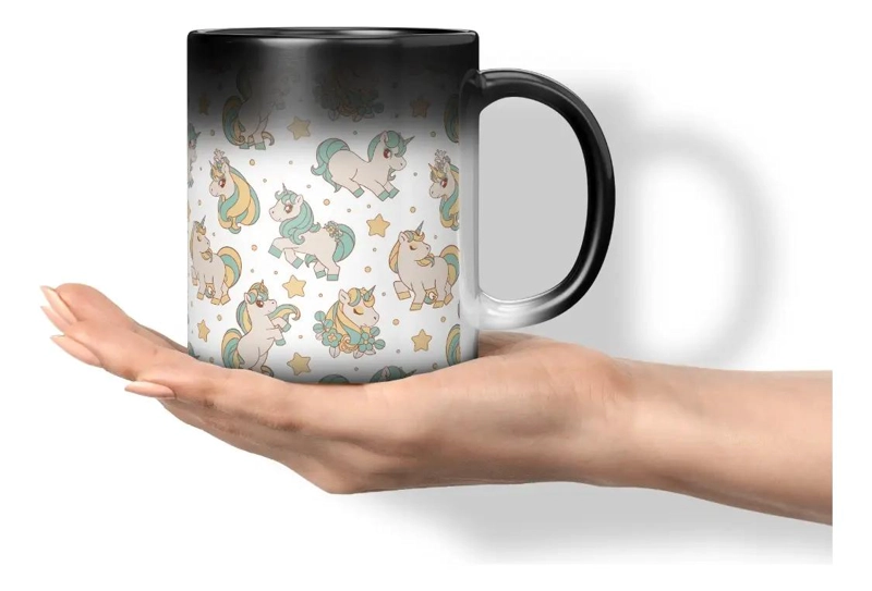 TAZA MAGICA QUE CAMBIA DE COLOR CON DISEÑO DE UNICORNIOS - 1