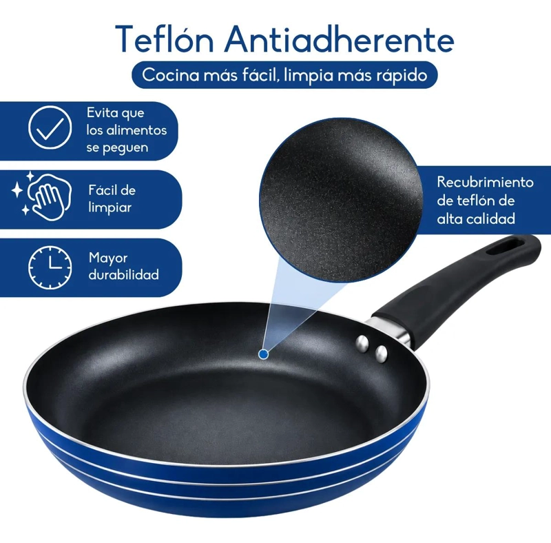 SARTE N ANTIADHERENTE IDEAL PARA COCINAR PLATILLOS SIN PEGADO - 3