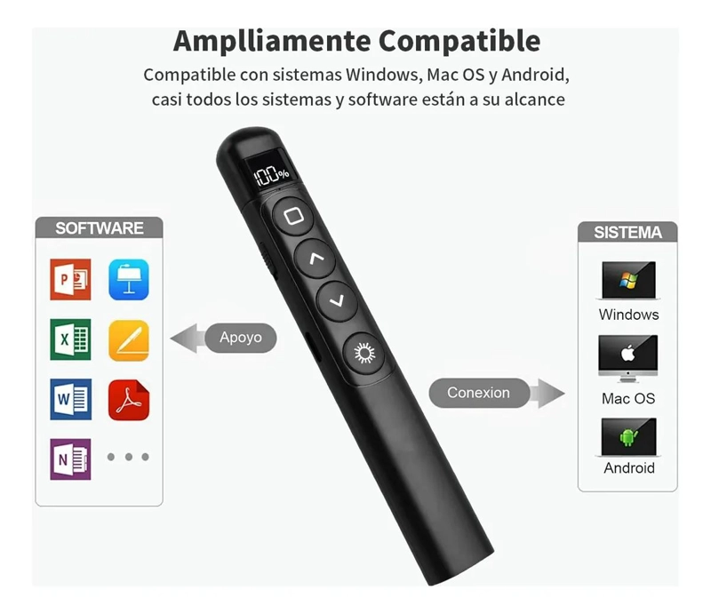 PUNTERO LASER INALAMBRICO PARA PRESENTACIONES CON CONTROL REMOTO - 9
