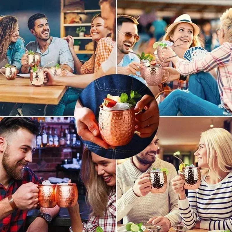 SET DE 2 MUGS DE COBRE PARA BEBIDAS FRIAS Y COCTELES - 2