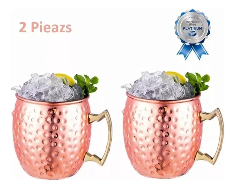 SET DE 2 MUGS DE COBRE PARA BEBIDAS FRIAS Y COCTELES - 4