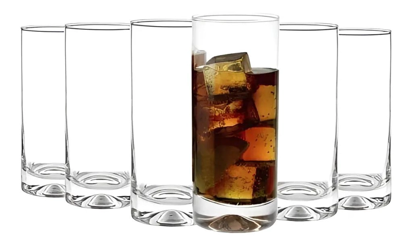 SET DE 6 VASOS ALTOS DE VIDRIO PARA BEBIDAS DE 450ML - 3