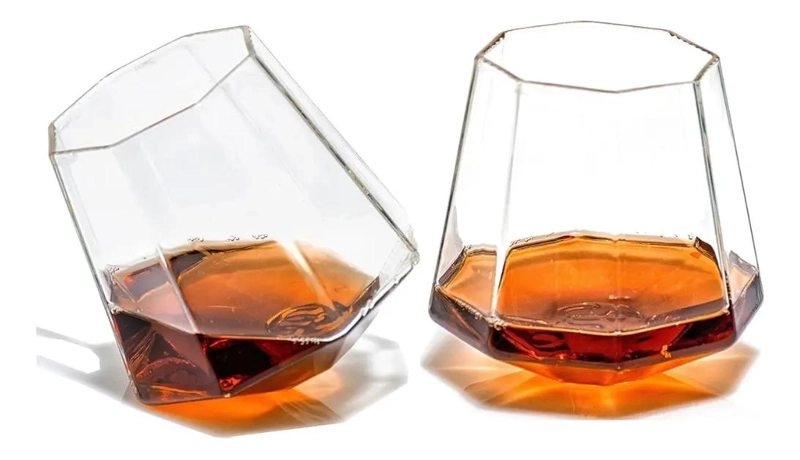 SET DE 6 VASOS DE VIDRIO DISEÑO DIAMANTE PARA WHISKY 310ML - 1