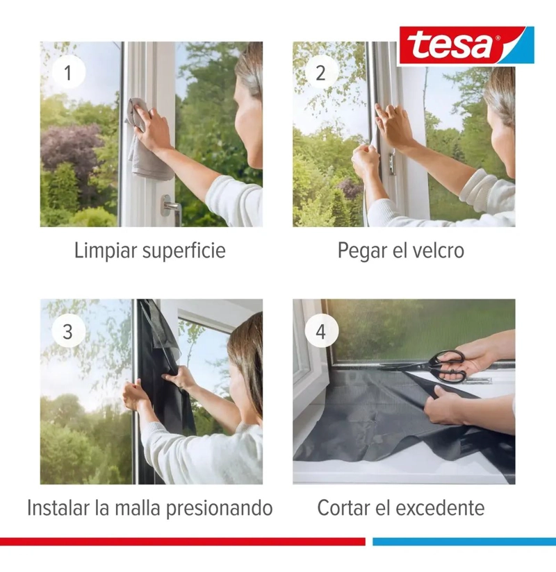 PACK DE 3 MALLAS MOSQUITERAS PARA VENTANAS 1,3M X 1,5M - 2